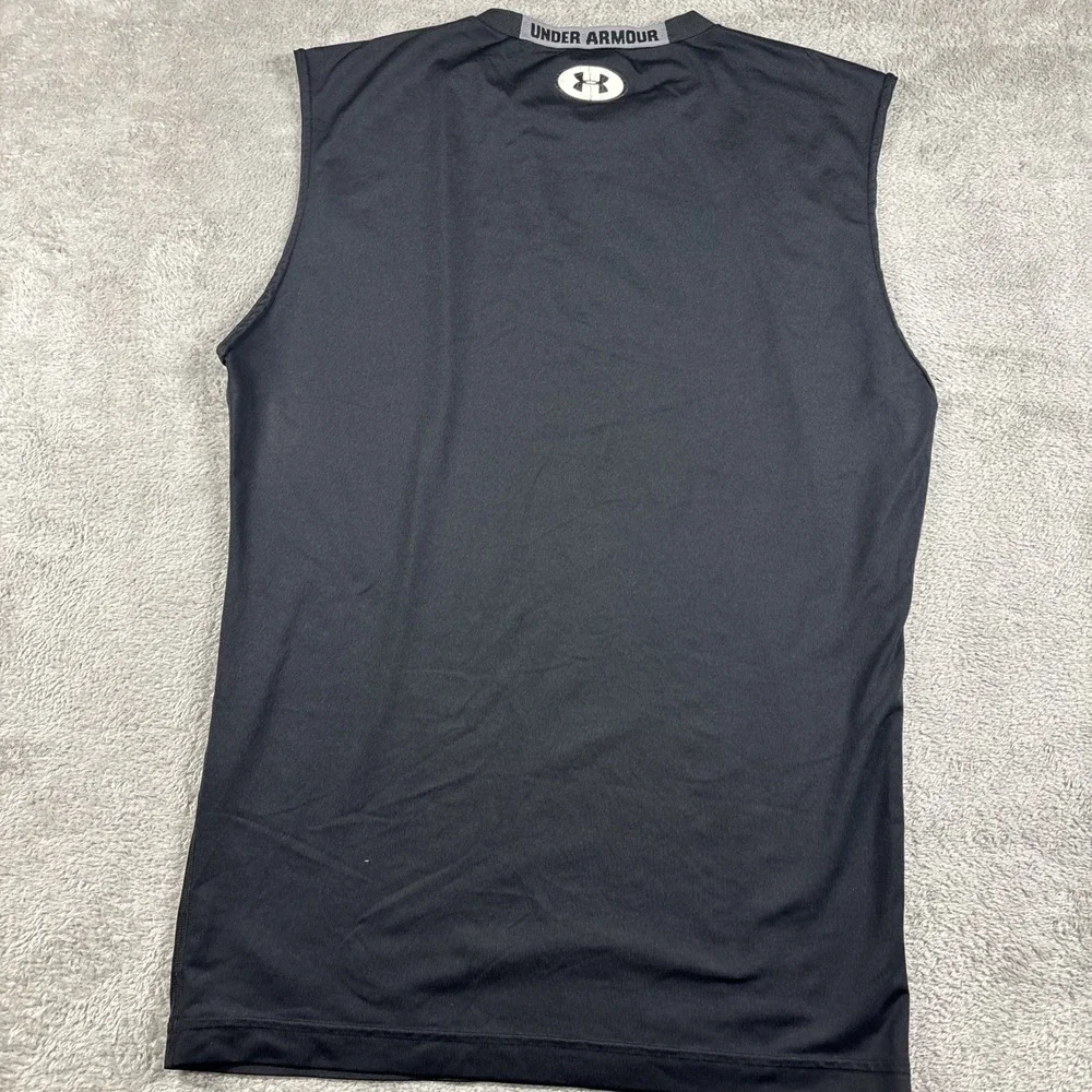 Under Armour Heatgear Mens Size XL Compression Black Top Sports Gym Athletic